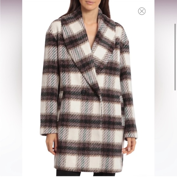 Avec Les Filles Plaid Shawl Collar Jacket Coat NWT - Picture 3 of 12